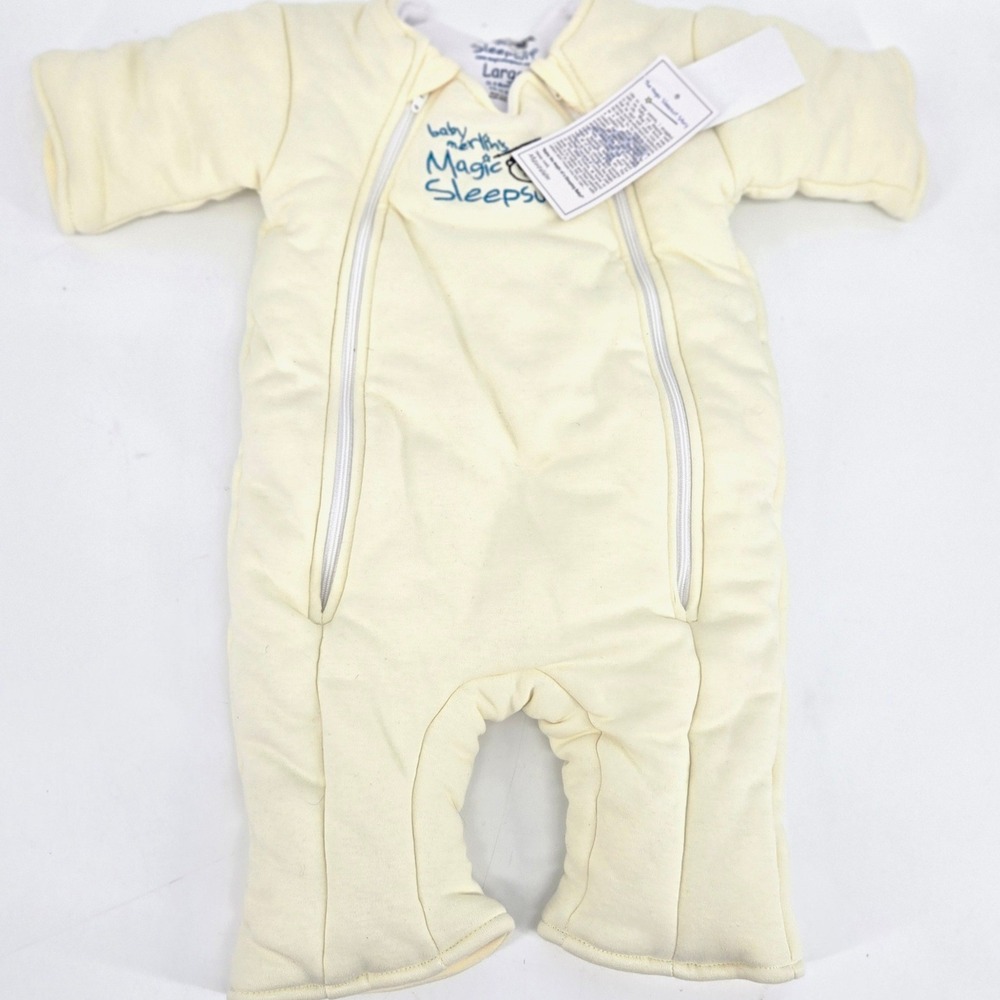 Baby Merlins Magic Sleepsuit Cream Infant Swaddle Transition Large 6-9M NWT